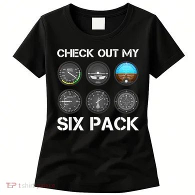 Funny Pilot Top Airplane Six Pack Flight Instruments Gift Women's T-Shirt