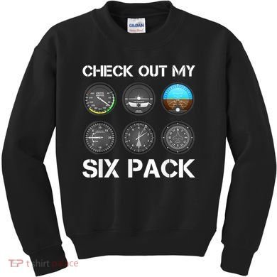 Funny Pilot Top Airplane Six Pack Flight Instruments Gift Kids Sweatshirt