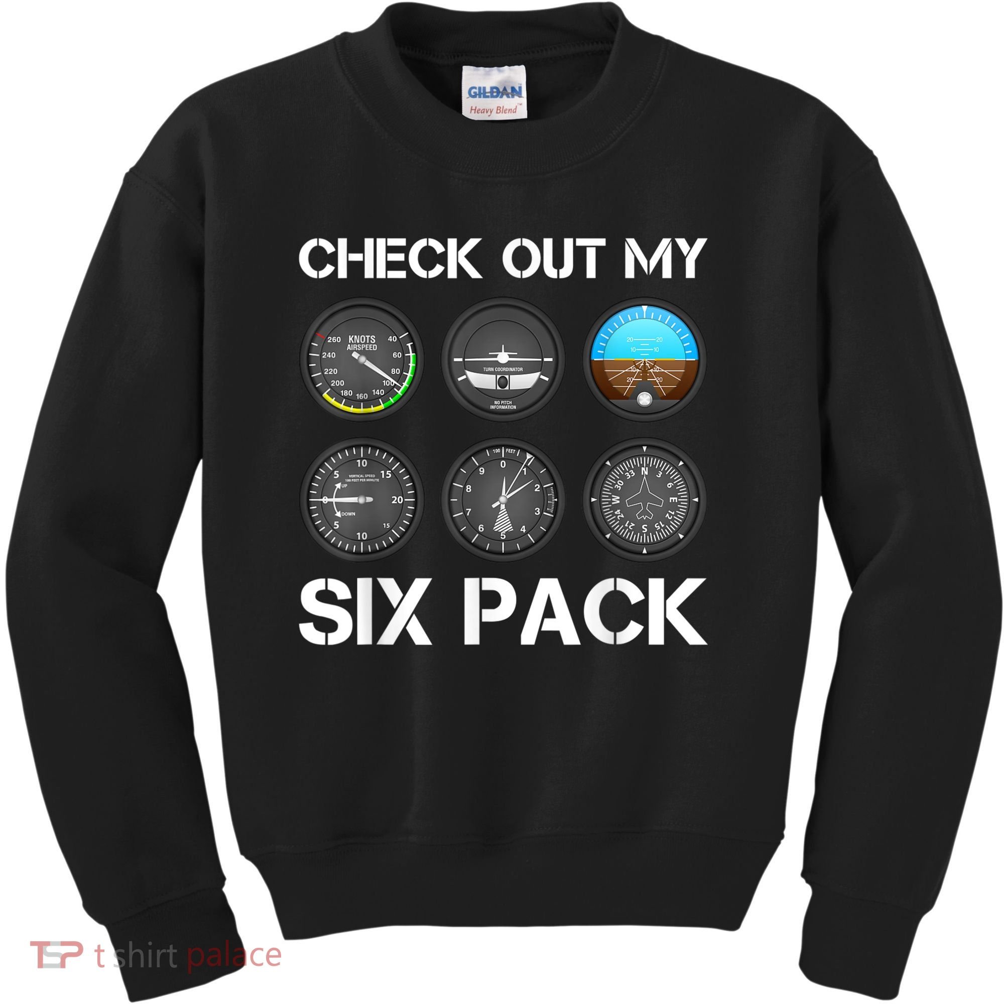 Funny Pilot Top Airplane Six Pack Flight Instruments Gift Kids Sweatshirt
