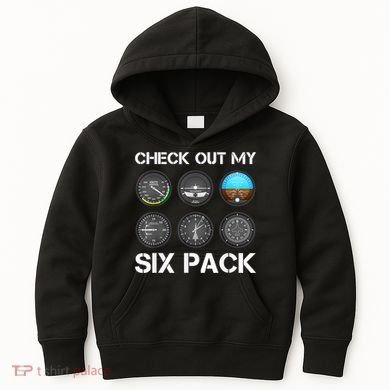 Funny Pilot Top Airplane Six Pack Flight Instruments Gift Kids Hoodie