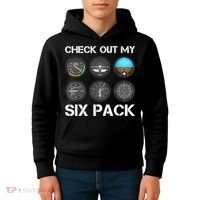 Funny Pilot Top Airplane Six Pack Flight Instruments Gift Kids Hoodie thumb 4