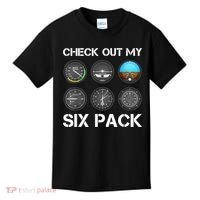 Funny Pilot Top Airplane Six Pack Flight Instruments Gift Kids T-Shirt thumb 0