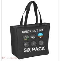 Funny Pilot Top Airplane Six Pack Flight Instruments Gift Tote Bag thumb 2