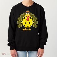 Funny Pickleball Thanksgiving Golf Ball Turkey Lover Women's Sweatshirt thumb 0