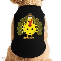 Funny Pickleball Thanksgiving Golf Ball Turkey Lover Doggie Tank thumb 0