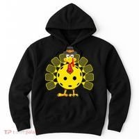 Funny Pickleball Thanksgiving Golf Ball Turkey Lover Hoodie thumb 0