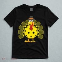 Funny Pickleball Thanksgiving Golf Ball Turkey Lover T-Shirt thumb 5