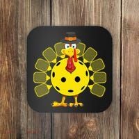 Funny Pickleball Thanksgiving Golf Ball Turkey Lover Coaster thumb 0