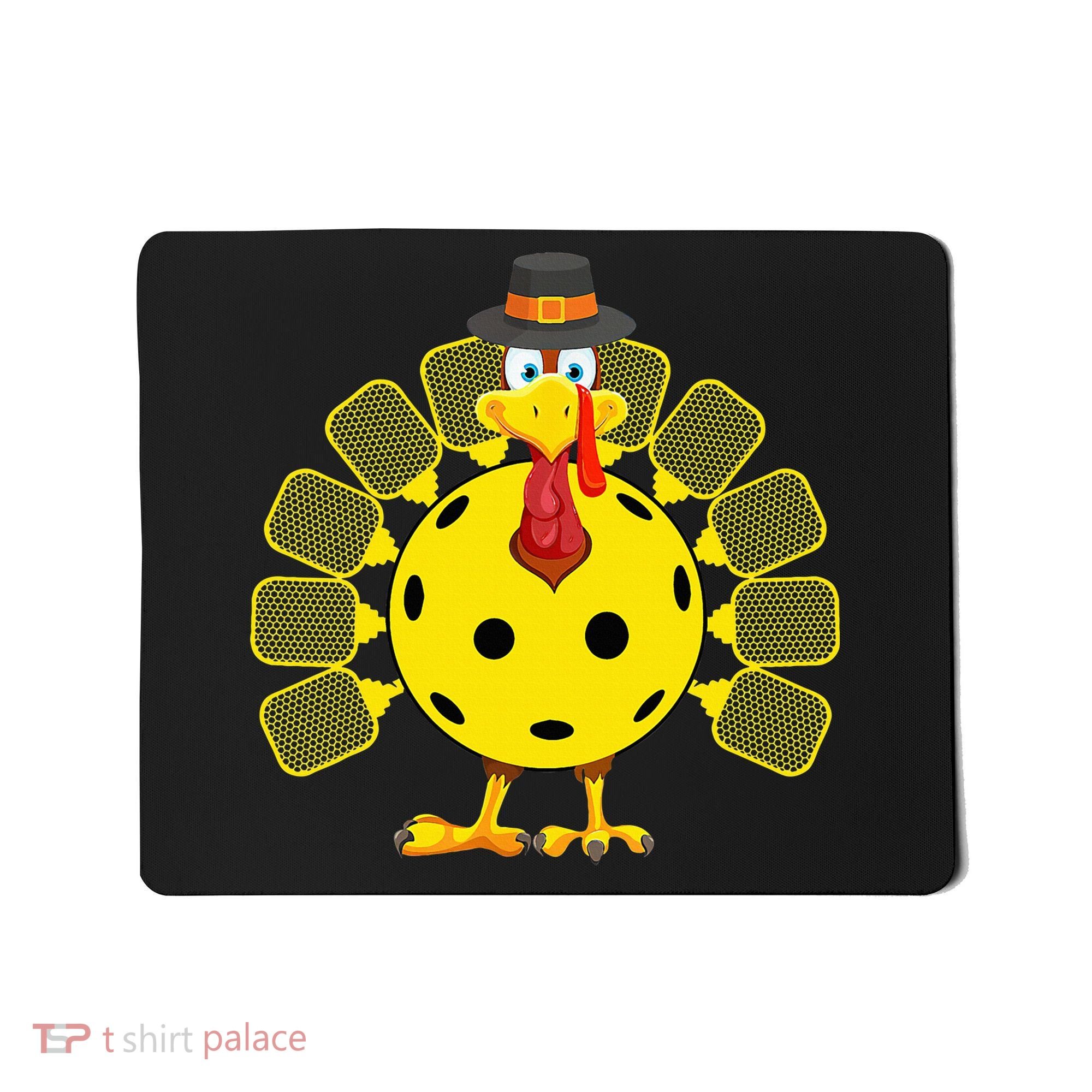 Funny Pickleball Thanksgiving Golf Ball Turkey Lover Mousepad