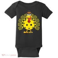 Funny Pickleball Thanksgiving Golf Ball Turkey Lover Baby Bodysuit thumb 0