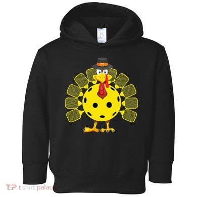 Funny Pickleball Thanksgiving Golf Ball Turkey Lover Toddler Hoodie