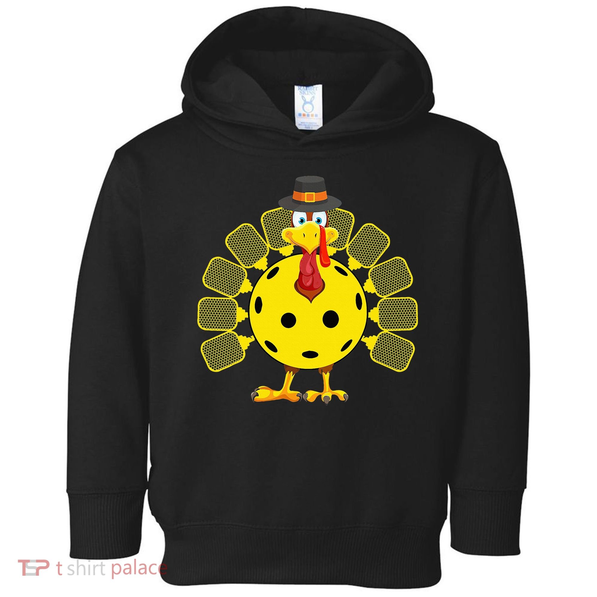 Funny Pickleball Thanksgiving Golf Ball Turkey Lover Toddler Hoodie