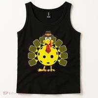 Funny Pickleball Thanksgiving Golf Ball Turkey Lover Tank Top thumb 2