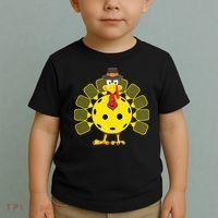 Funny Pickleball Thanksgiving Golf Ball Turkey Lover Toddler T-Shirt thumb 2