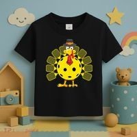 Funny Pickleball Thanksgiving Golf Ball Turkey Lover Toddler T-Shirt thumb 3
