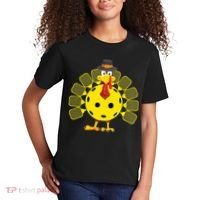 Funny Pickleball Thanksgiving Golf Ball Turkey Lover Kids T-Shirt thumb 2