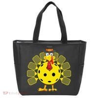 Funny Pickleball Thanksgiving Golf Ball Turkey Lover Tote Bag thumb 0