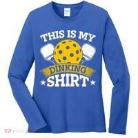 Funny Pickleball This Is My Drinking Pickleball Women's Long Sleeve Shirt thumb 0