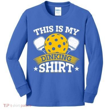 Funny Pickleball This Is My Drinking Pickleball Kids Long Sleeve Shirt