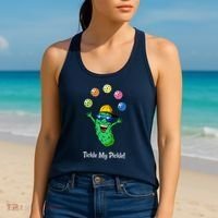 Fun Pickleball, Tickle My Pickle, Juggling Pickleballs Women's Tank Top thumb 2