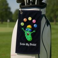 Fun Pickleball, Tickle My Pickle, Juggling Pickleballs Golf Towel thumb 2