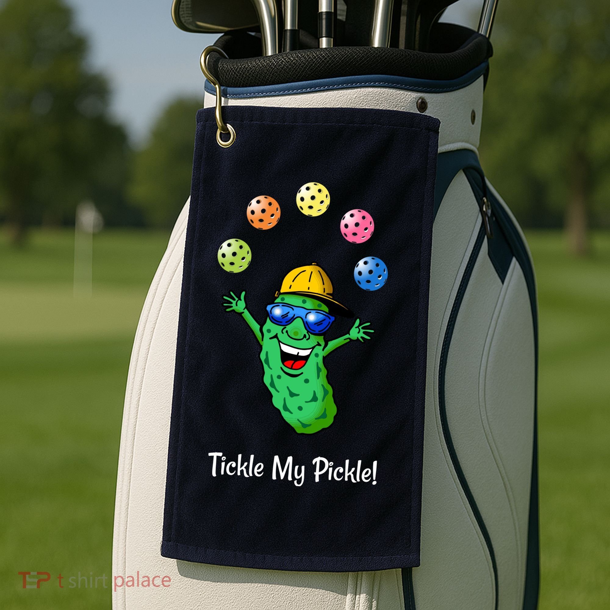 Fun Pickleball, Tickle My Pickle, Juggling Pickleballs Golf Towel