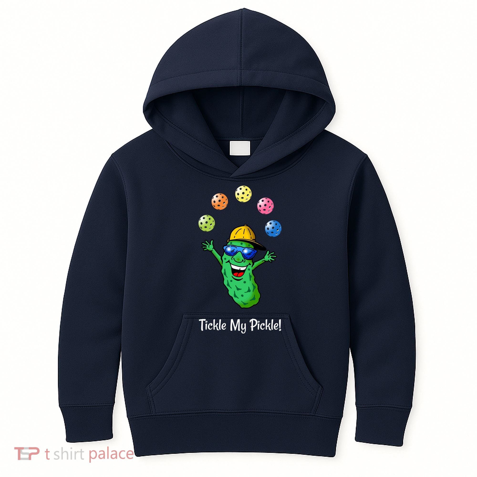 Fun Pickleball, Tickle My Pickle, Juggling Pickleballs Kids Hoodie