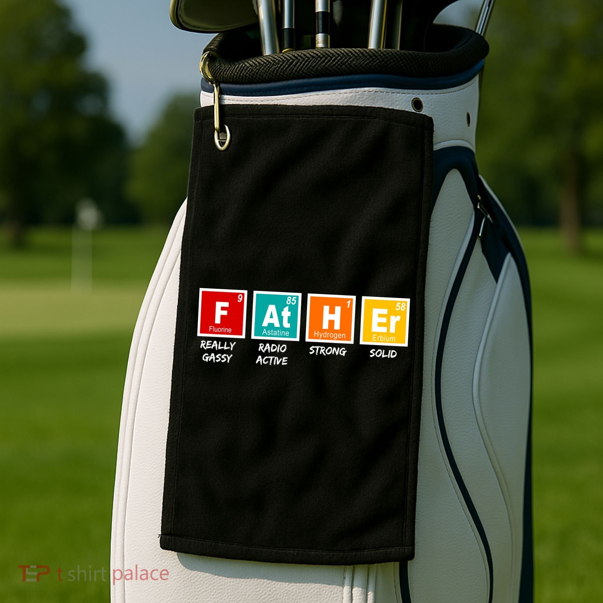 Father Periodic Table Golf Towel