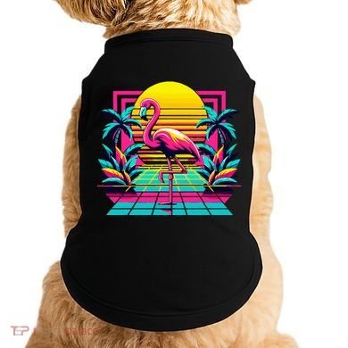 Flamingo Palm Trees Tropical Summer Doggie Tank