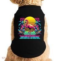 Flamingo Palm Trees Tropical Summer Doggie Tank thumb 0