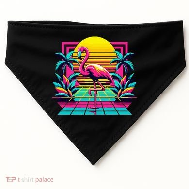 Flamingo Palm Trees Tropical Summer USA-Made Doggie Bandana
