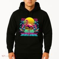 Flamingo Palm Trees Tropical Summer Hoodie thumb 2