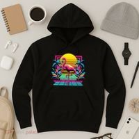 Flamingo Palm Trees Tropical Summer Hoodie thumb 3