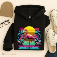 Flamingo Palm Trees Tropical Summer Hoodie thumb 4