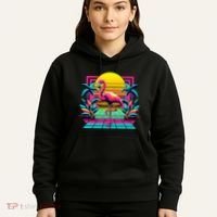 Flamingo Palm Trees Tropical Summer Hoodie thumb 5