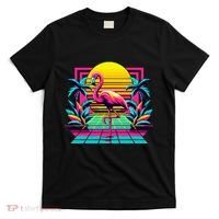 Flamingo Palm Trees Tropical Summer T-Shirt thumb 0