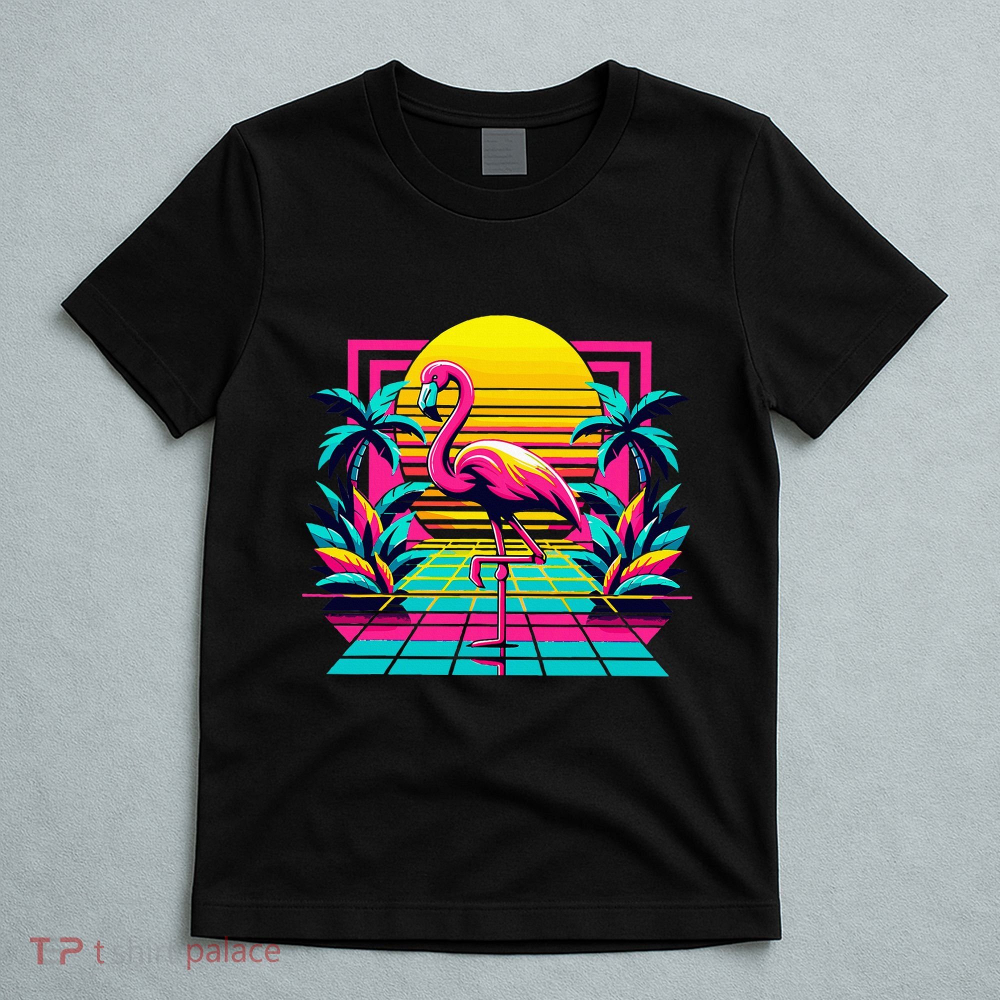 Flamingo Palm Trees Tropical Summer T-Shirt