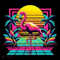 Flamingo Palm Trees Tropical Summer Bucket Hat thumb 4