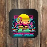 Flamingo Palm Trees Tropical Summer Coaster thumb 0