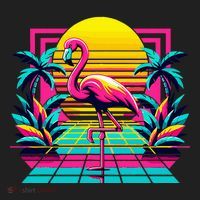 Flamingo Palm Trees Tropical Summer Tumbler thumb 3