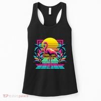 Flamingo Palm Trees Tropical Summer Women's Tank Top thumb 0