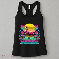 Flamingo Palm Trees Tropical Summer Women's Tank Top thumb 3