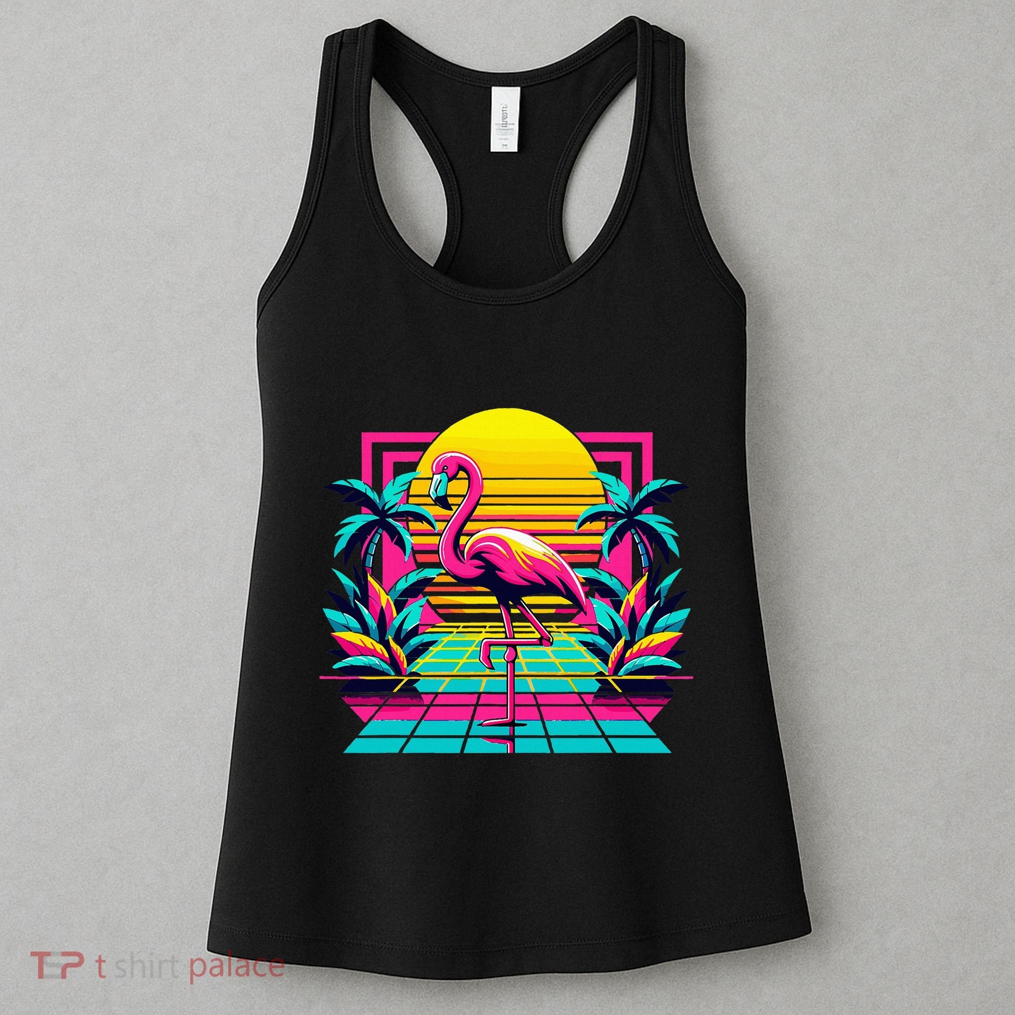 Flamingo Palm Trees Tropical Summer Women's Tank Top