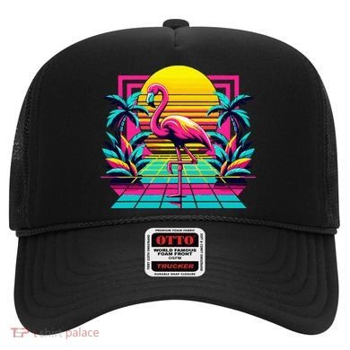 Flamingo Palm Trees Tropical Summer Hat