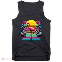 Flamingo Palm Trees Tropical Summer Tank Top thumb 0