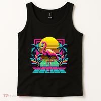 Flamingo Palm Trees Tropical Summer Tank Top thumb 2