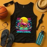 Flamingo Palm Trees Tropical Summer Tank Top thumb 4