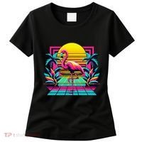 Flamingo Palm Trees Tropical Summer Women's T-Shirt thumb 0