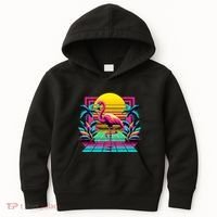 Flamingo Palm Trees Tropical Summer Kids Hoodie thumb 0