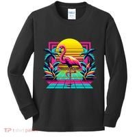 Flamingo Palm Trees Tropical Summer Kids Long Sleeve Shirt thumb 0